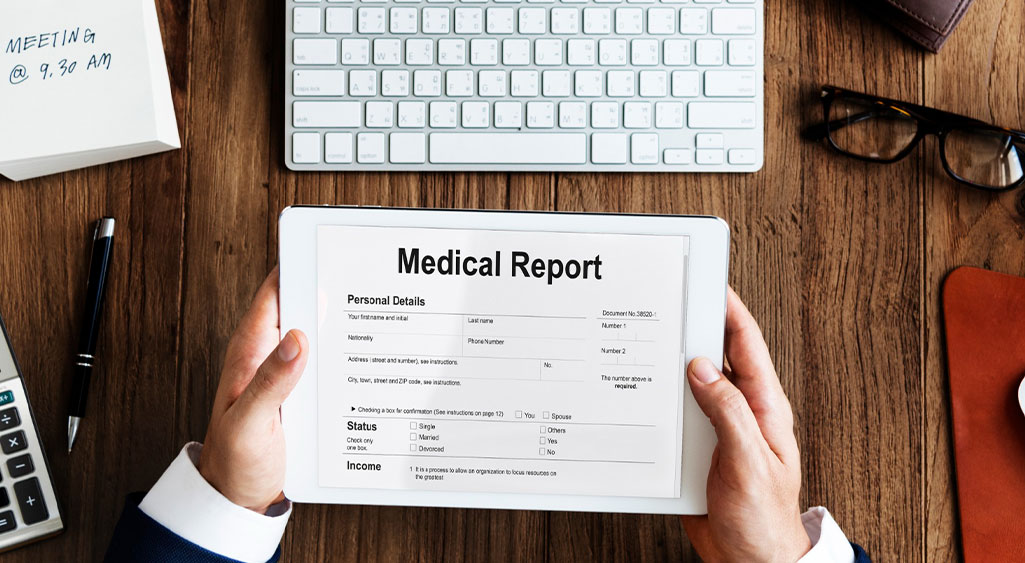 Medical records after a truck accident injury.