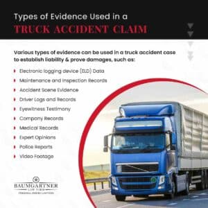Evidence used in commercial vehicle accident claims