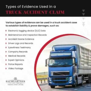 Evidence needed in a truck accident case in beaumont