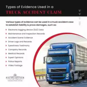 Types of evidence used in a truck accident claim